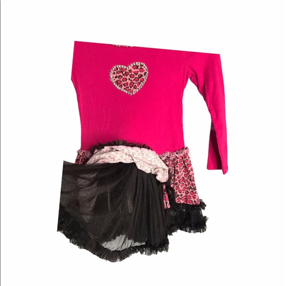 Girl Code | Pink Animal Print Black Tulle Dress - Picture 5 of 8